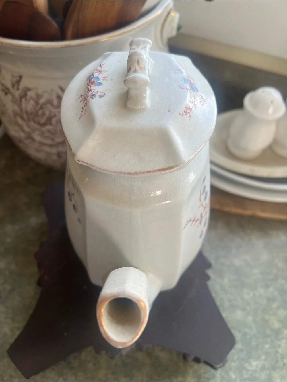 Antique Dresden China Co. Ironstone Coffee Pot